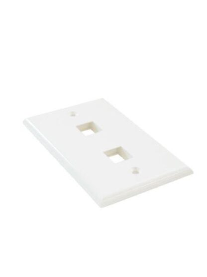 ENSON PLACA DE PARED UNIVERSAL 2 PUERTOS SIN JACK BLANCO - Image 2
