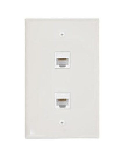 ENSON PLACA DE PARED UNIVERSAL 2 PUERTOS SIN JACK BLANCO - Image 3