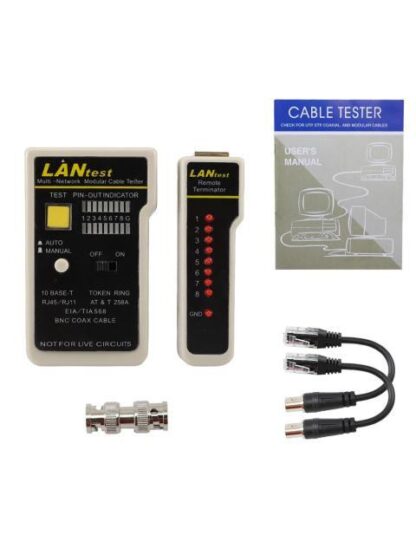 ENSON PROBADOR DE CABLES ENS-TELN2 BNC-RJ-11-RJ-45 NEGRO-GRIS