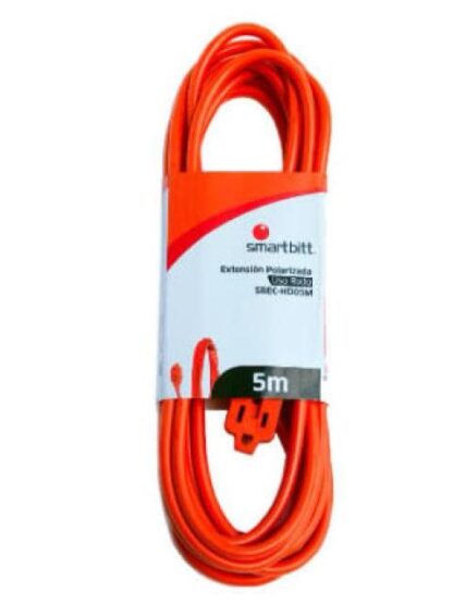 EXTENSION DE USO RUDO SMARTBITT MODELO SBECHD05M 3 CONTACTOS POLARIZADA RETARDANTE DE INCENDIO PARA INTERIOR O EXTERIOR 5 METROS - Image 4