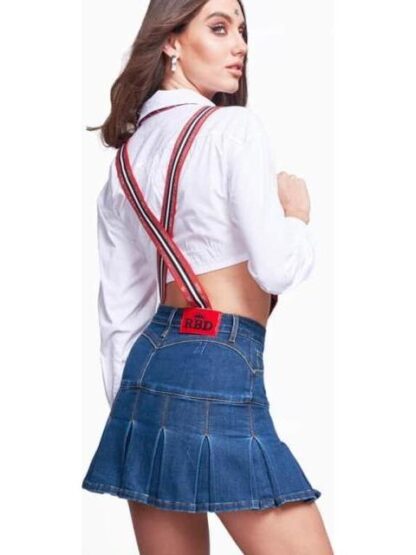 FALDA CORTA PLISADA RBD AZUL SEVEN JEANS - Image 2