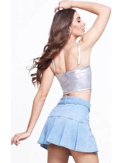 FALDA CORTA PLISADA RBD AZUL SEVEN JEANS - Image 2