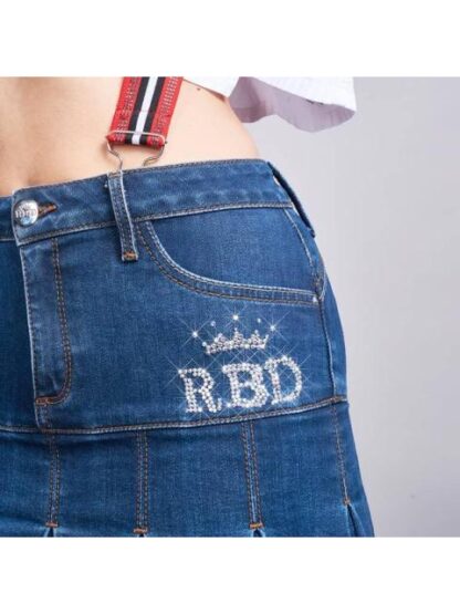 FALDA CORTA PLISADA RBD AZUL SEVEN JEANS - Image 3