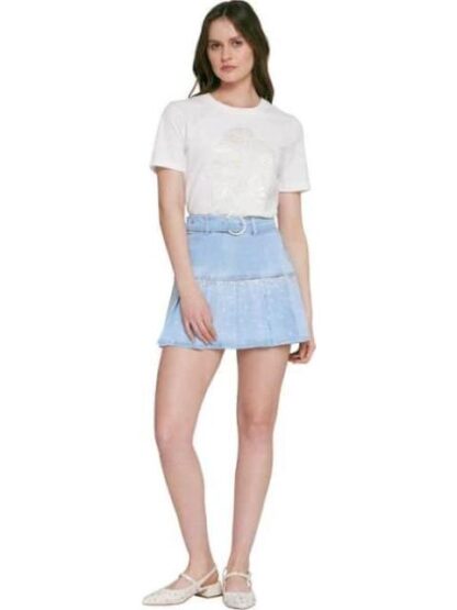 FALDA CORTA PLISADA RBD AZUL SEVEN JEANS
