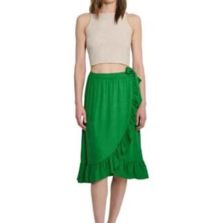 FALDA DE LINO CON VOLANTES VERDE HOLLY LAND