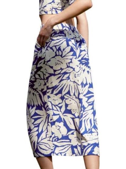 FALDA DE LINO ESTAMPADA AZUL HOLLY LAND - Image 4