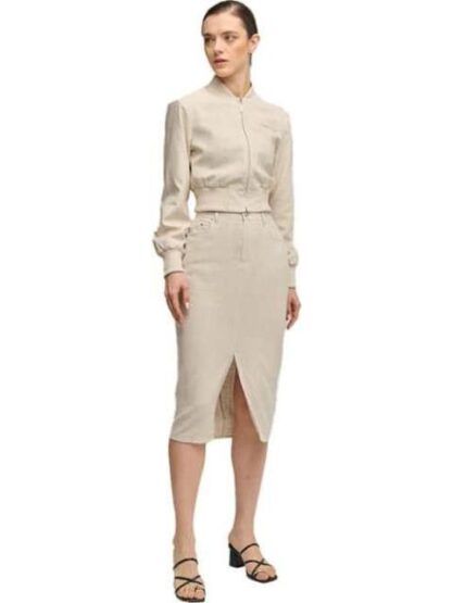 FALDA LARGA DE LINO BEIGE HOLLY LAND - Image 2