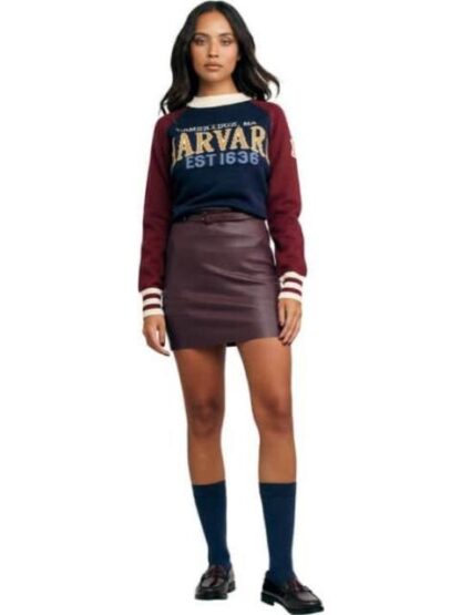 FALDA MINI EFECTO PIEL VINO HOLLY LAND