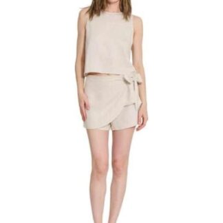 FALDA SHORT DE LINO BEIGE HOLLY LAND