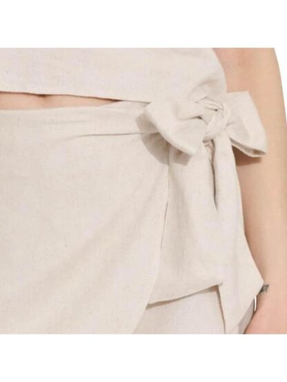 FALDA SHORT DE LINO BEIGE HOLLY LAND - Image 5