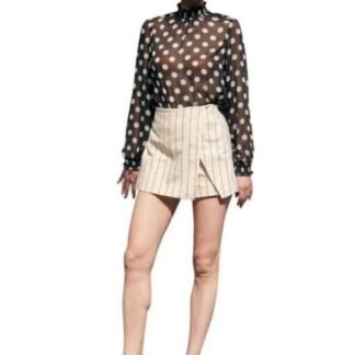 FALDA SHORT DE LINO BLANCO/NEGRO HOLLY LAND
