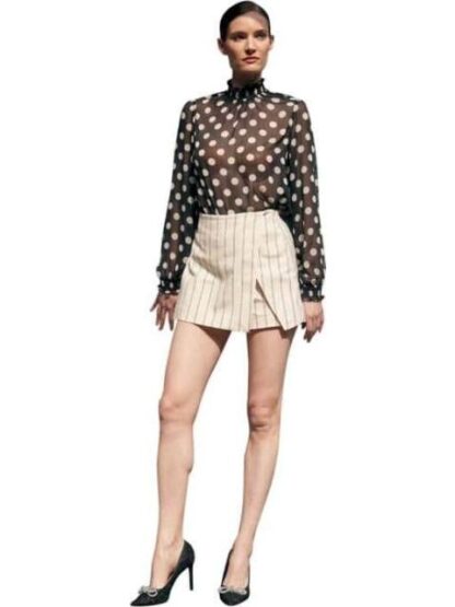 FALDA SHORT DE LINO BLANCO/NEGRO HOLLY LAND