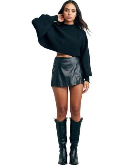 FALDA SHORT EFECTO PIEL NEGRO HOLLY LAND - Image 2