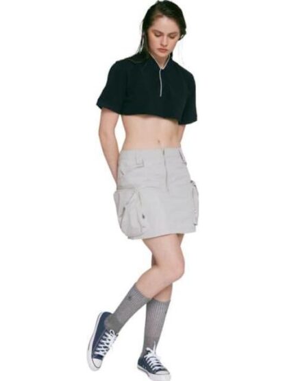 FALDA SHORT GABARDINA GRIS HOLLY LAND - Image 2