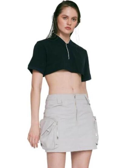 FALDA SHORT GABARDINA GRIS HOLLY LAND - Image 5