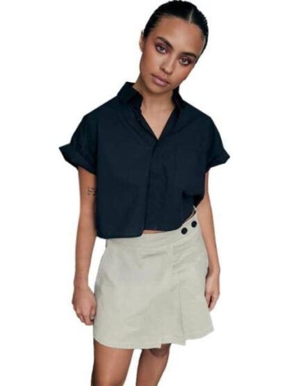FALDA SHORT GABARDINA VERDE OLIVO HOLLY LAND
