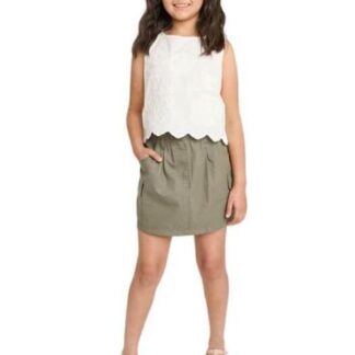FALDA SHORT GABARDINA VERDE OLIVO HOLLY LAND KIDS