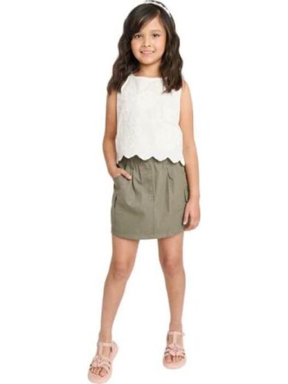 FALDA SHORT GABARDINA VERDE OLIVO HOLLY LAND KIDS
