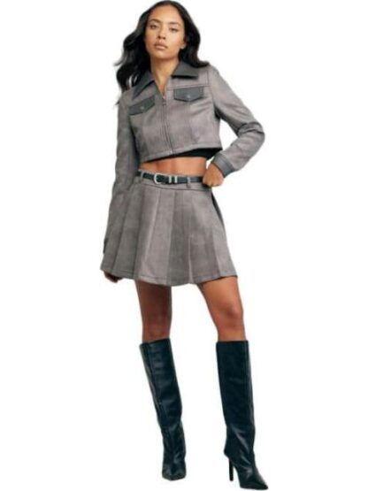 FALDA TABLEADA GRIS HOLLY LAND
