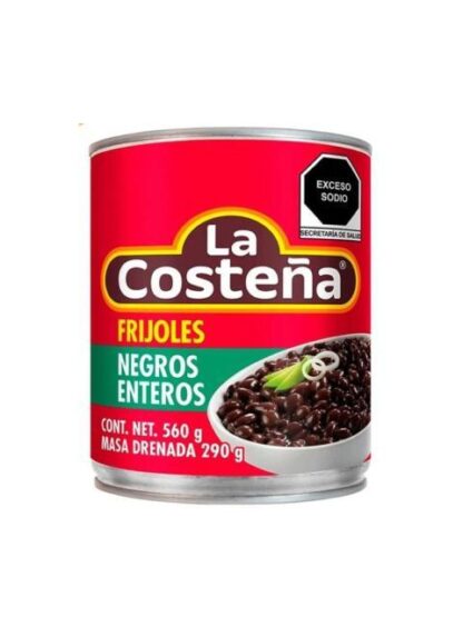 FRIJOLES ENTEROS NEGROS LA COSTEÑA 560 GR