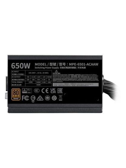 FUENTE DE PODER COOLER MASTER MWE 650 BRONZE V3 80 PLUS BRONZE 24-PIN ATX 120MM 650W - Image 4