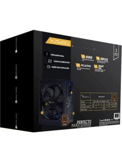 FUENTE DE PODER XZEAL XZPS650B 80 PLUS BRONZE 20+4 PIN ATX 120MM 650W - Image 2