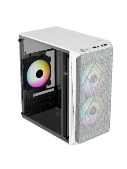 GABINETE ACTECK DOOM GI630 CON VENTANA MICRO-TOWER MICRO-ATX-MINI-ITX USB 3.0-2.0 CON FUENTE DE 500W 3 VENTILADORES RGB INSTALADOS BLANCO - Image 2
