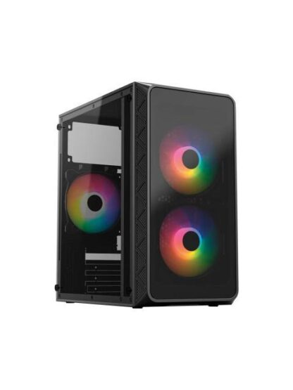 GABINETE ACTECK DOOM PRO CRYSTAL GI730 MINI-TOWER MICRO-ATX-MINI-ITX USB 2.0-3.0 CON FUENTE DE 600W 3 VENTILADORES INSTALADOS NEGRO - Image 2