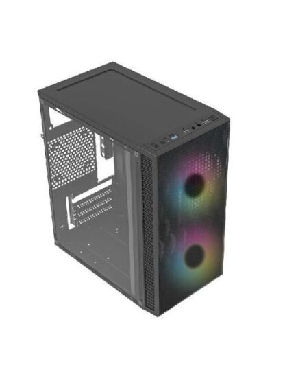 GABINETE ACTECK FUJI GC470 CON VENTANA MINI-TOWER MICRO-ATX-ITX USB 3.0-2.0 CON FUENTE DE 500W 2 VENTILADORES RGB INSTALADOS NEGRO - Image 2