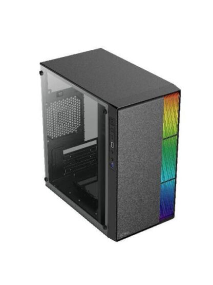GABINETE ACTECK FUSION II GI440 CON VENTANA MICRO TOWER ATX-ITX-MICRO ATX-MINI-ITX USB 2.0-3.0 CON FUENTE DE 500W SIN VENTILADORES INSTALADOS NEGRO - Image 2