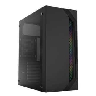 GABINETE ACTECK VIKEN GM434 CON VENTANA RGB MIDI-TOWER ATX-MICRO-ATX-MINI-ATX USB 2.0 CON FUENTE DE 500W SIN VENTILADORES INSTALADOS NEGRO