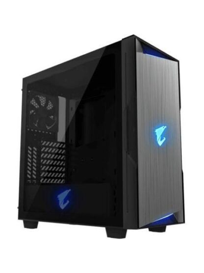 GABINETE AORUS C300 GLASS CON VENTANA RGB MIDI-TOWER ATX-MICRO ATX-MINI-ITX USB 3.0 SIN FUENTE 2 VENTILADORES INSTALADOS NEGRO