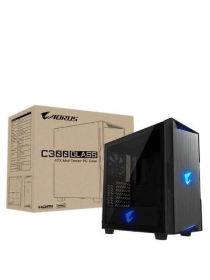 GABINETE AORUS C300 GLASS CON VENTANA RGB MIDI-TOWER ATX-MICRO ATX-MINI-ITX USB 3.0 SIN FUENTE 2 VENTILADORES INSTALADOS NEGRO - Image 9