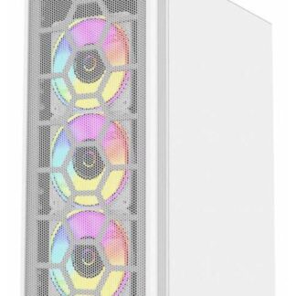 GABINETE BALAM RUSH DRAGONFLY II MESH GM740 CON VENTANA MINI-TOWER ATX-MICRO ATX-MINI-ATX USB 3.0 SIN FUENTE 4 VENTILADORES RGB INSTALADOS BLANCO