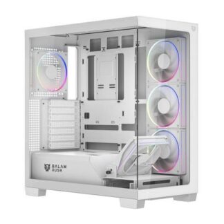 GABINETE BALAM RUSH TANK POLAR 7900 MIDI-TOWER ATX-MICRO-ATX-MINI-ITX USB 2.0-3.0 SIN FUENTE 5 VENTILADORES INSTALADOS BLANCO