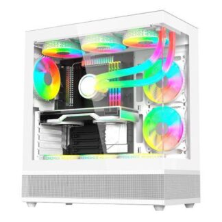 GABINETE BALAM RUSH TANK SUPER 9200 TB MIDI-TOWER ATX-MICRO-ATX-MINI-ITX USB 2.0-3.0 SIN FUENTE 3 VENTILADORES INSTALADOS BLANCO
