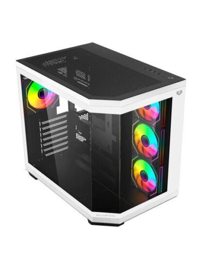 GABINETE BALAM RUSH TANK SUPER 9600 TB CON VENTANA RGB MIDI-TOWER ATX-MICRO-ATX-ITX USB 3.0-2.0 SIN FUENTE 4 VENTILADORES INSTALADOS BLANCO-NEGRO - Image 2