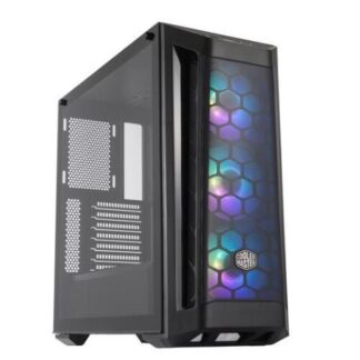 GABINETE COOLER MASTER MASTERBOX MB511 ARGB MIDI-TOWER ATX-EATX-MICRO-ATX-MINI-ITX-SSI-CEB USB 3.0 SIN FUENTE 3 VENTILADORES INSTALADOS NEGRO