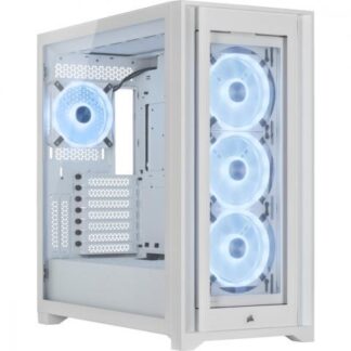 GABINETE CORSAIR ICUE 5000X QL CON VENTANA RGB MIDI-TOWER ATX USB C 3.0-3.1 SIN FUENTE BLANCO