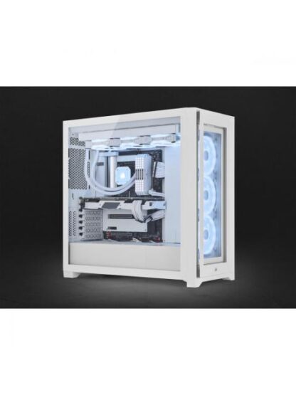 GABINETE CORSAIR ICUE 5000X QL CON VENTANA RGB MIDI-TOWER ATX USB C 3.0-3.1 SIN FUENTE BLANCO - Image 5