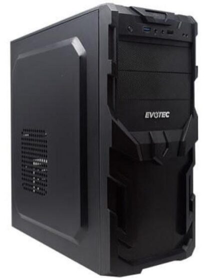 GABINETE EVOTEC EV-1005 MINI-TOWER ATX-MICRO ATX-MINI-ATX USB CON FUENTE DE 600W SIN VENTILADORES INSTALADOS NEGRO