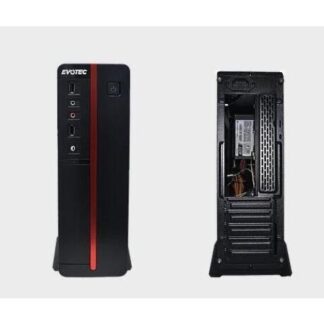 GABINETE EVOTEC EV-1011 MICRO-TOWER MICRO-ATX USB 2.0 CON FUENTE DE 600W SIN VENTILADORES INSTALADOS NEGRO