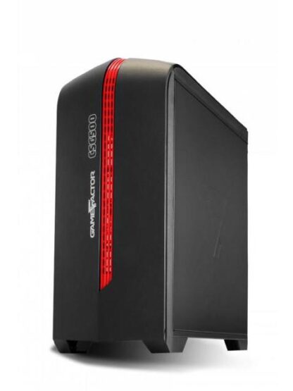 GABINETE GAME FACTOR CSG500 MATX NEG-ROJO 2XVENT 120MM LED 1X USB 2.0 1X USB 3.0 - Image 2