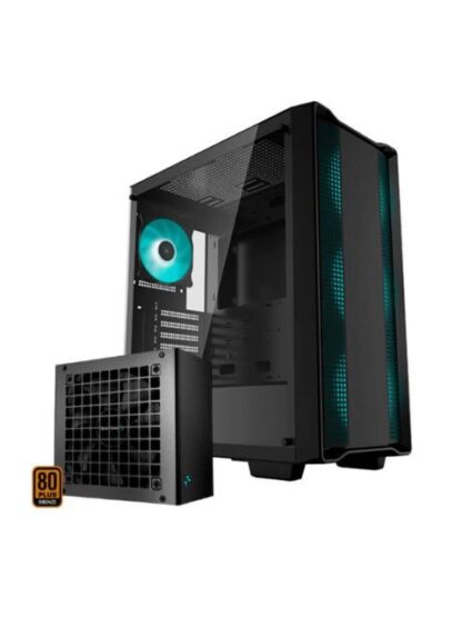 GABINETE GAMER DEEPCOOL CC560 + FUENTE DE PODER PK600D DE 600W (RCC560SIBKGAA4A1) COLOR NEGRO FORMATO MEDIA TORRE