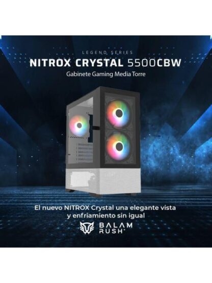 GABINETE GAMER MEDIA TORRE NITROX CRYSTAL 5500CBW LEGEND SERIES - Image 2