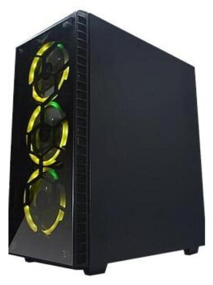 GABINETE NACEB HYDRA CON VENTANA RGB FULL-TOWER ATX USB 2.0-3.0 SIN FUENTE 3 VENTILADORES RGB INSTALADOS NEGRO