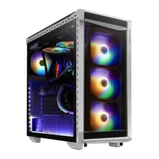 GABINETE XPG BATTLECRUISER RGB WHITE RGB SYNC CRISTAL TEMPLADO EATX COLOR BLANCO