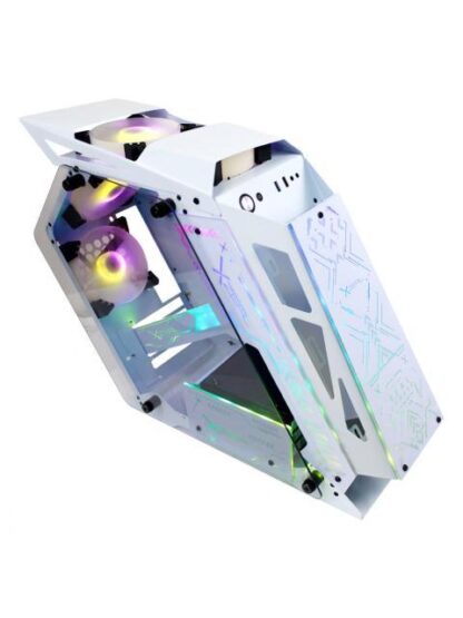 GABINETE XZEAL IR02 CON VENTANA MIDI-TOWER MICRO ATX-MINI ITX USB 3.0-2.0 SIN FUENTE 4 VENTILADORES INSTALADOS RGB BLANCO - Image 3
