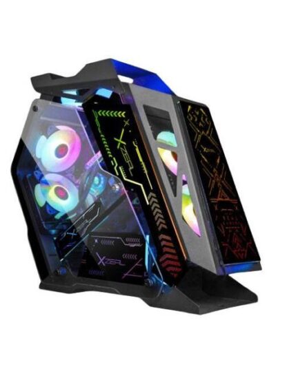 GABINETE XZEAL IR02 CON VENTANA MIDI-TOWER MICRO ATX-MINI ITX USB 3.0-2.0 SIN FUENTE 4 VENTILADORES INSTALADOS RGB NEGRO
