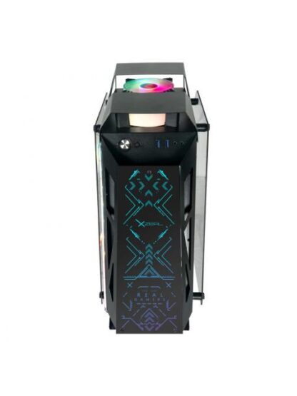 GABINETE XZEAL IR02 CON VENTANA MIDI-TOWER MICRO ATX-MINI ITX USB 3.0-2.0 SIN FUENTE 4 VENTILADORES INSTALADOS RGB NEGRO - Image 2